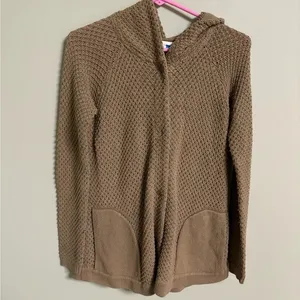 Anthropologie Sparrow Waffle Knit Cardigan Sweater Size Small Hooded Snap Button thumbnail 1