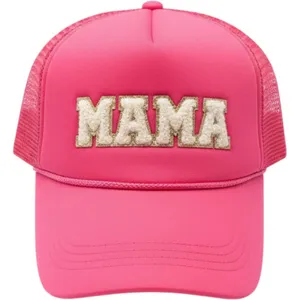 Unbranded Trucker Hat Women OS Hot Pink Mama Chenille Patch Mesh Snapback thumbnail 1