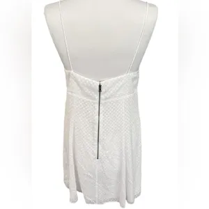 Alice + Olivia White Roe Tie Front Textured Mini Flare Slip Dress Size 12 NEW thumbnail 9