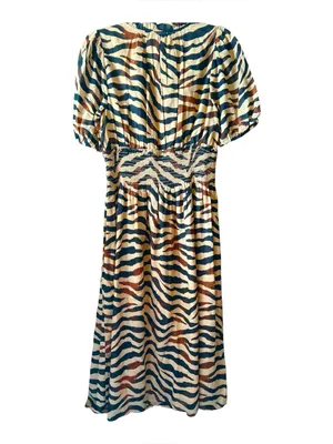 J Crew Smocked-waist cotton voile dress in zebra stripe size Small thumbnail 7