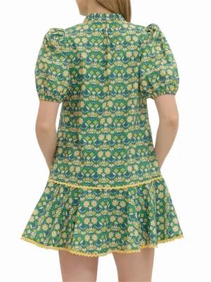 Entro Women's Garden Mini DressDress in Green Size S thumbnail 2