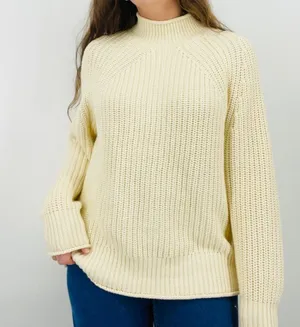 j. crew ivory chunky knit mockneck sweater size M thumbnail 5