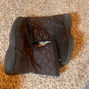 Lands' End Suede Winter Boots Quilted Warm Casual Ankle‎ Booties Size 9 thumbnail 5