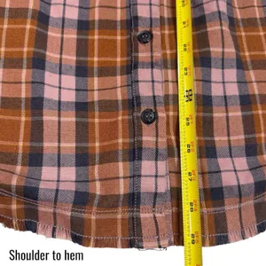 Free People‎ Cozy Dream Flannel Buttondown Oversized Raw Hem Feminine Outdoors L thumbnail 11