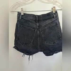 Abercrombie & Fitch High Rise 4" Denim Short Size 00 Black Distressed thumbnail 8