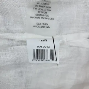 Vince Camuto White Linen Blend 3/4 Sleeve Button Down Top Womens‎ Size S thumbnail 9