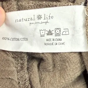 Natural Life Shorts Womens XL Brown Cotton Elastic Waist Drawstring Pocket Boho thumbnail 7
