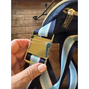 Lilly Pulitzer Jeanie Belt Bag True Navy Gold Logo Adjustable Striped Strap NWOT thumbnail 4