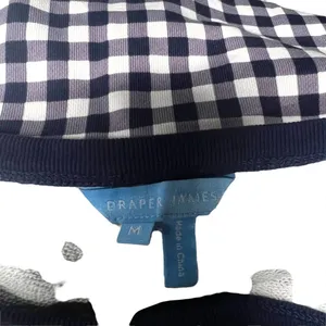 Draper James Natalie Sweatshirt in Navy Blue Gingham Size Medium‎ thumbnail 7