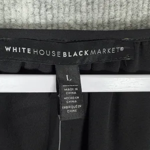 White House Black Market‎ Size-L Women Blouse Texture Sheer Black 3/4 sleeve thumbnail 3