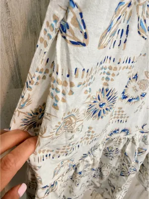 Sonoma Goods For Life Floral Cotton Blend Tiered Tassel Mini Dress M NWT thumbnail 7