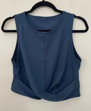 90 Degree Reflex Tank Top Size M Blue Twist Front Athletic Activewear Athleisure thumbnail 1
