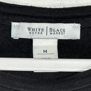 White House Black Market‎ Black Bell Sleeve Long Sleeve Top Crew Neck Medium thumbnail 3