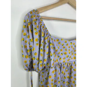 Shein X Womens Purple Sunflower Babydoll‎ Mini Dress Size S Sweetheart Sundress thumbnail 4