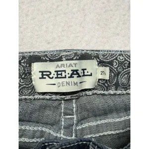 Ariat REAL Denim Mid Rise Straight Leg Jeans Womens Medium Wash Blue Size 27S thumbnail 3