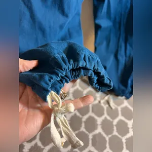 Urban Outfitters Blue Jogger Pants denim blue elastic baggy drawstring ankle Y2K thumbnail 13