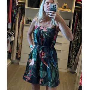 FARM RIO Midnight Macaw Fiesta Linen Blend Mini Dress Size XL thumbnail 3