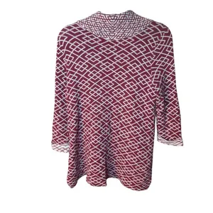 Anthropologie Moth Cowled Galena Pullover‎ Red Motif Sz small thumbnail 4