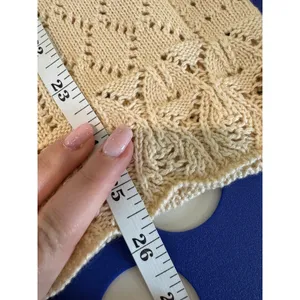 Lace Crochet Long Sleeve Hollow Out Knit‎ Sweater Pullover Top Pointelle L Boho thumbnail 6