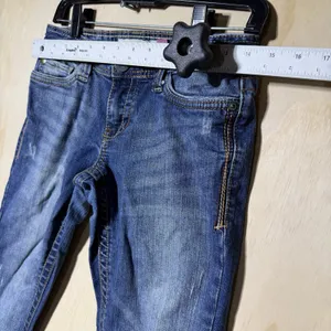 Aeropostale Hailey Skinny Flare Jeans Womens 3/4 Short Y2K Low Rise Blue thumbnail 8