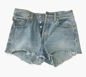 Levi’s 501 Women’s Light Blue Distressed Denim Shorts thumbnail 1