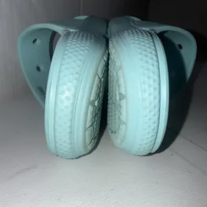 Crocs Classic Two-Strap Slide Sandals Aqua Blue Jibbitz Attached Women's 9 thumbnail 9
