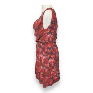Alice + Olivia‎ Multi-Color Red Silk Cowl Neck Sleeveless Vacation Dress Size S thumbnail 2