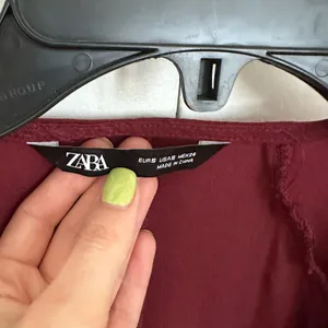 Zara burgundy colored satin/silk mini dress • Sz S thumbnail 3