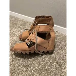 Sorel Women Joanie Ankle Leather Lace Up Open Toe Wedge Sandals shoes sz 6.5 thumbnail 12