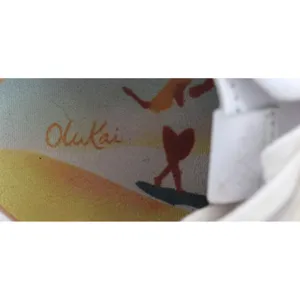 OluKai‎ Pehuea Li Leather Sneakers Womens 8 White Lace Up Casual Low Top thumbnail 5