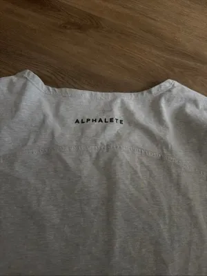 Alphalete Light Gray Scoop Neck Casual Tee thumbnail 2