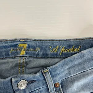 7 For All Mankind Womens Light Wash A Pocket Flare Leg Trouser Jeans Denim Sz 28 thumbnail 3