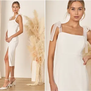 LULU's Bridal Chic Modern Sexy Engagement Sophisticated Wedding Shower Midi thumbnail 2