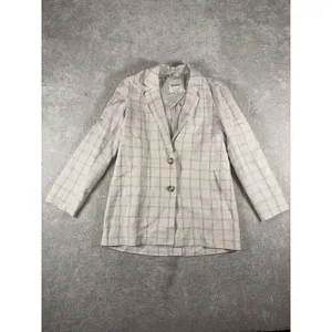 Madewell Dorset Blazer Windowpane Size S Minimalist‎ Oversized Linen thumbnail 3