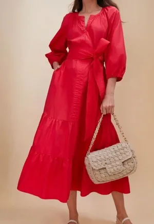 Tuckernuck Lyles Red Maxi Dress (NO BELT) thumbnail 1