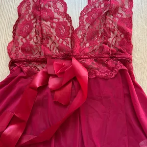 Women's Elegant Lacey Burgundy/Red Lingerie Babydoll w/Garters size Medium/Large thumbnail 4