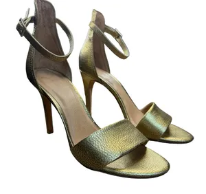 ✨ Joie Jaclyn Gold Leather Strap Heel Sandals‎ Size 37 ✨ thumbnail 1
