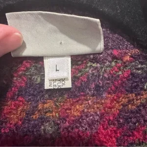 Vintage Cottage Classics Plaid Teddy Jacket Women's L Red Purple Boucle Button thumbnail 4