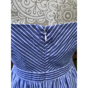 Loft Nautical Coastal Euro Summer Blue White Striped Sleeveless Maxi Dress Size M thumbnail 10