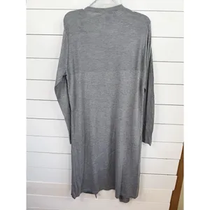 CHELSEA & THEODORE Cardigan Duster Sz L Mist Grey Heather Open Front Long Sleeve thumbnail 2