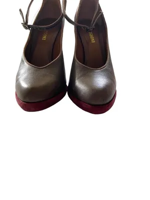Missoni Designer Leather Ankle Strap Pumps Brown Size 38 Quiet Luxury Boho Glam thumbnail 4