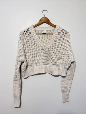 Aerie Crochet Knit Sweater Size Small thumbnail 2