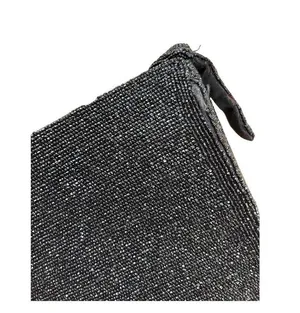 Vintage Black Beaded Hand Bag, 1950s Black Beaded Purse thumbnail 5