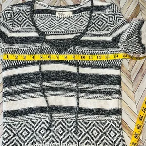 Hollister Long Sleeve Sweater Dress S Black White Fair Isle Boho Cabincore Fall thumbnail 8