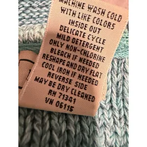 LL L.L. Bean Knit Sweater Chunky Teal Fisherman Grandma New England Coastal Knit thumbnail 5