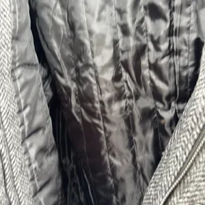 DKNY Charcoal Herringbone wool blend coat zip and button closure winter warm xl thumbnail 12