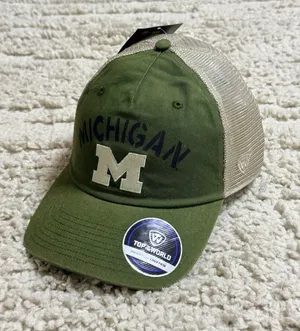 Top of the World Michigan Wolverines OHT Military Appreciation Glory Trucker Hat thumbnail 1