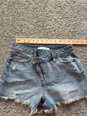 Altar'd State Light Blue Distressed Denim Cutoff Shorts thumbnail 7