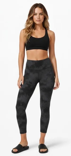 Lululemon Align High-Rise Crop‎ Legging Tie Dye Graphite Grey Size 18 thumbnail 1