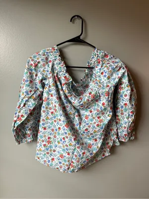 Liberty Art Fabrics Floral Ruffle Blouse Cottagecore Boho thumbnail 5